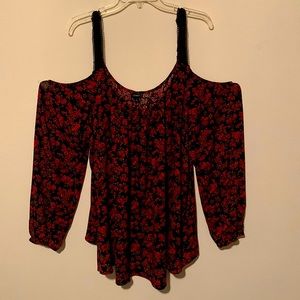 Torrid Floral Print Long Sleeve Blouse